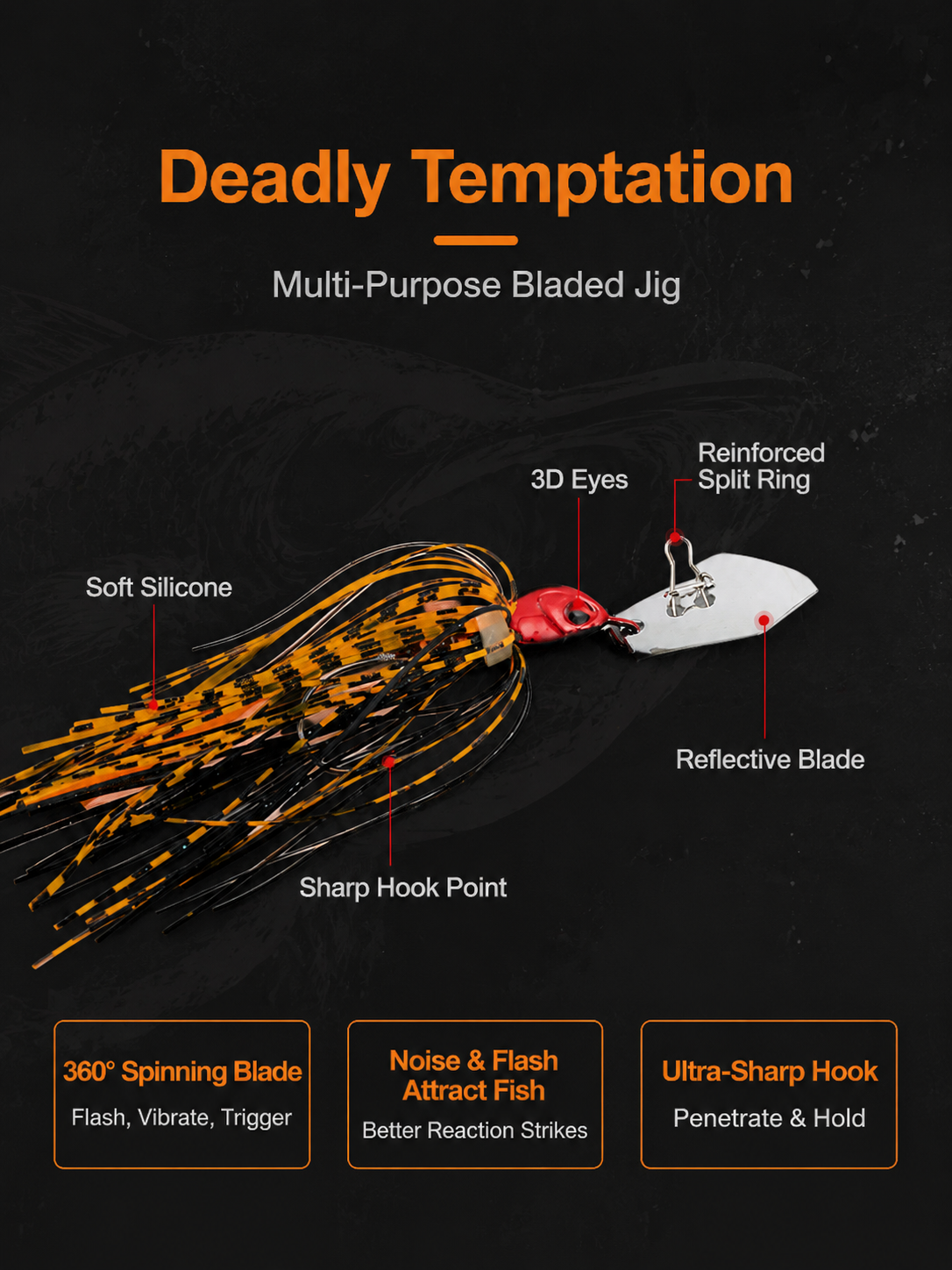 Spinnerbait Lure Set Silicone  - Fishing Lure Blade Bait avaliação e preço