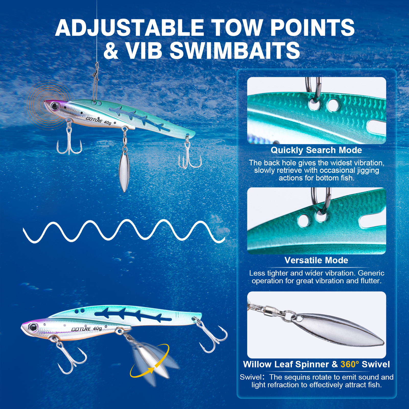 Goture Fishing Lures 5pcs Meta - Fishing Lure Blade Bait avaliação e preço