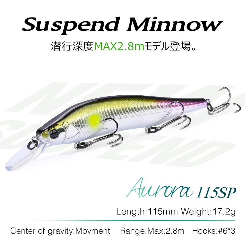 TSURINOYA 115mm 17.2g Suspendi - Fishing Lure Jerkbait avaliação e preço