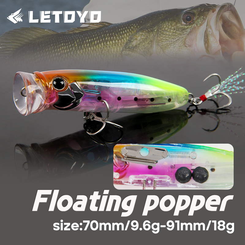 LETOYO 9.6g/18g Floating Poppe - Fishing Lure Popper avaliação e preço