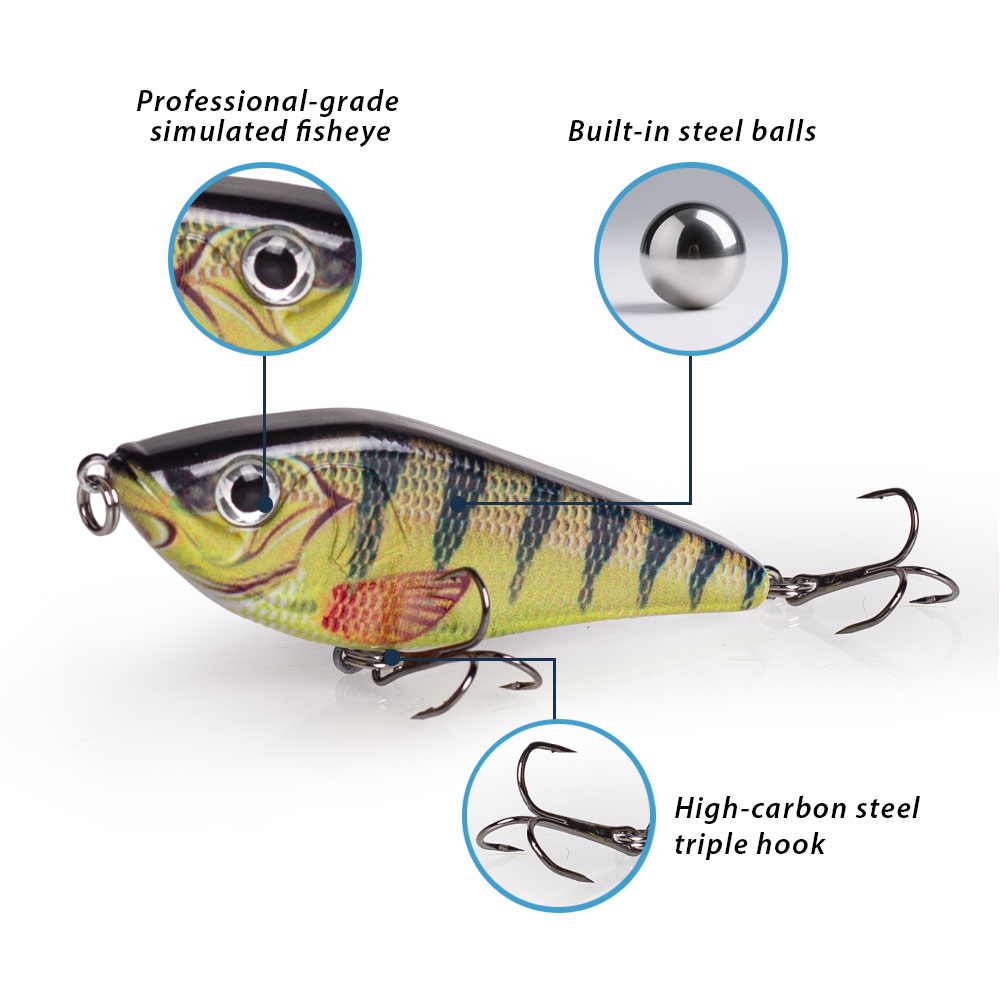 80mm/15.5g Muskies Jerkbait Pi - Fishing Lure Jerkbait avaliação e preço