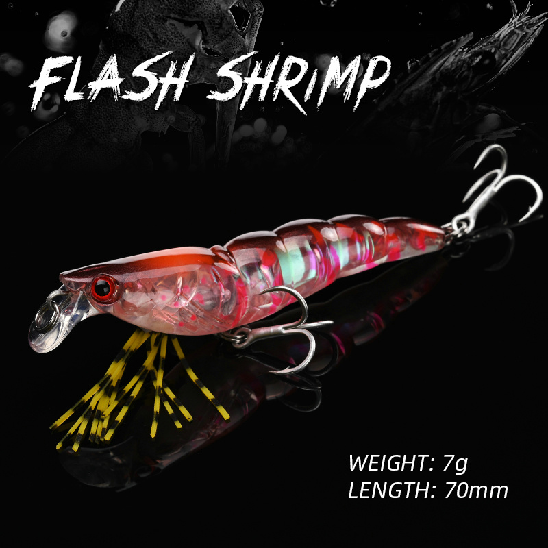 ALLBLUE 3D Flash Shrimp 70mm 7 - Fishing Lure Buzzbait avaliação e preço