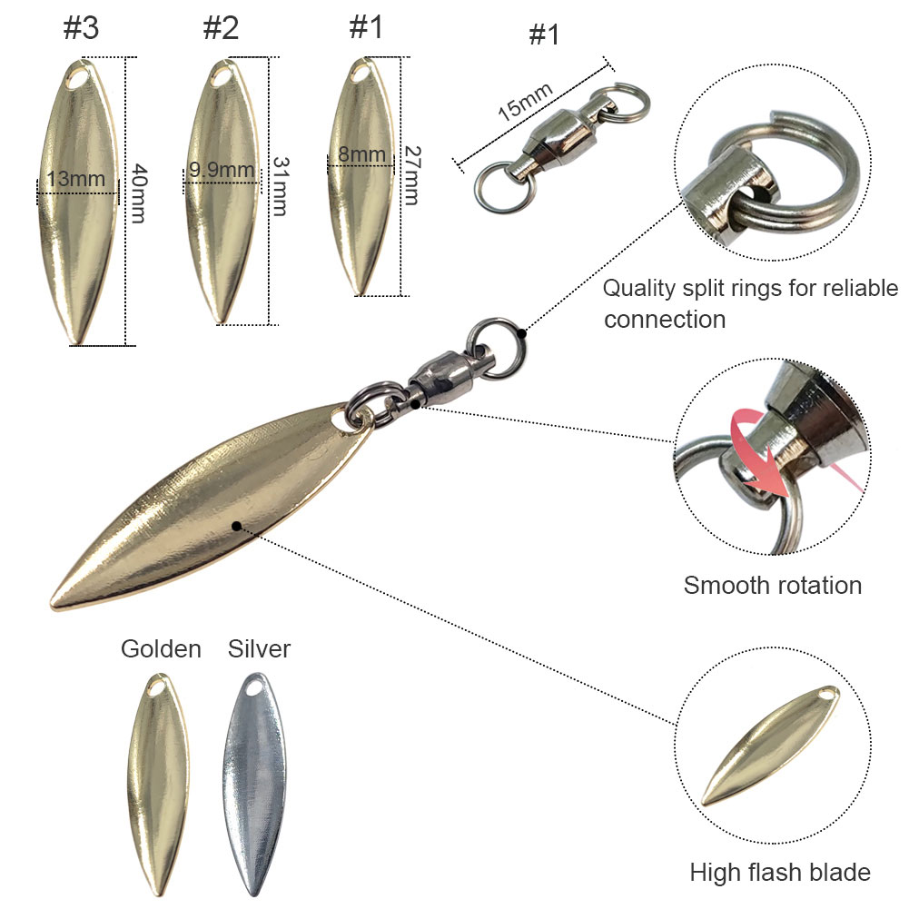 10pcs Willowleaf Blades Spinne - Fishing Lure Buzzbait avaliação e preço