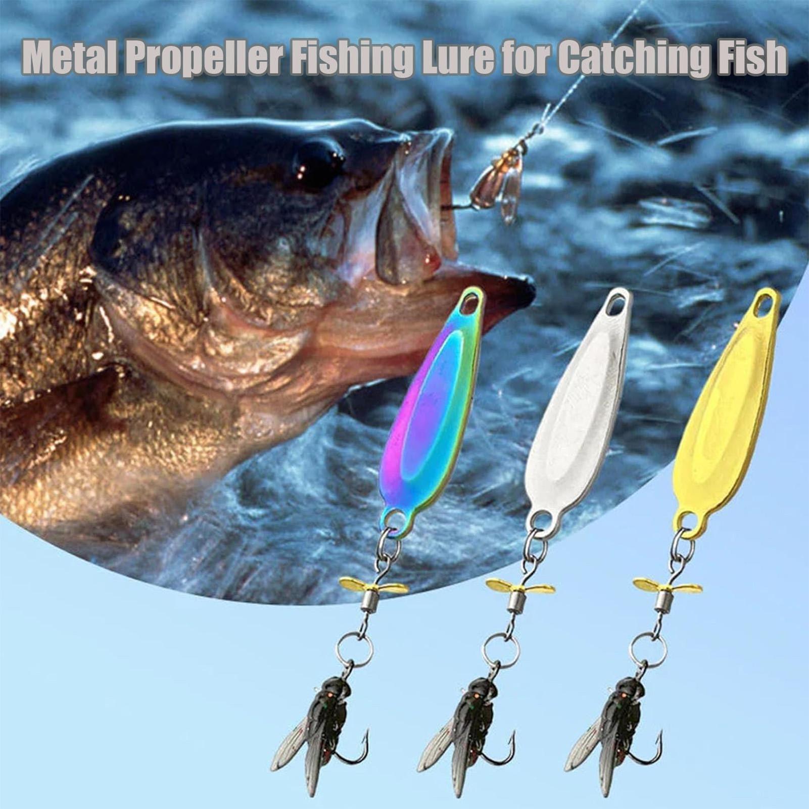 3 Pack Metal Spinner Baits 3D  - Fishing Lure Blade Bait avaliação e preço