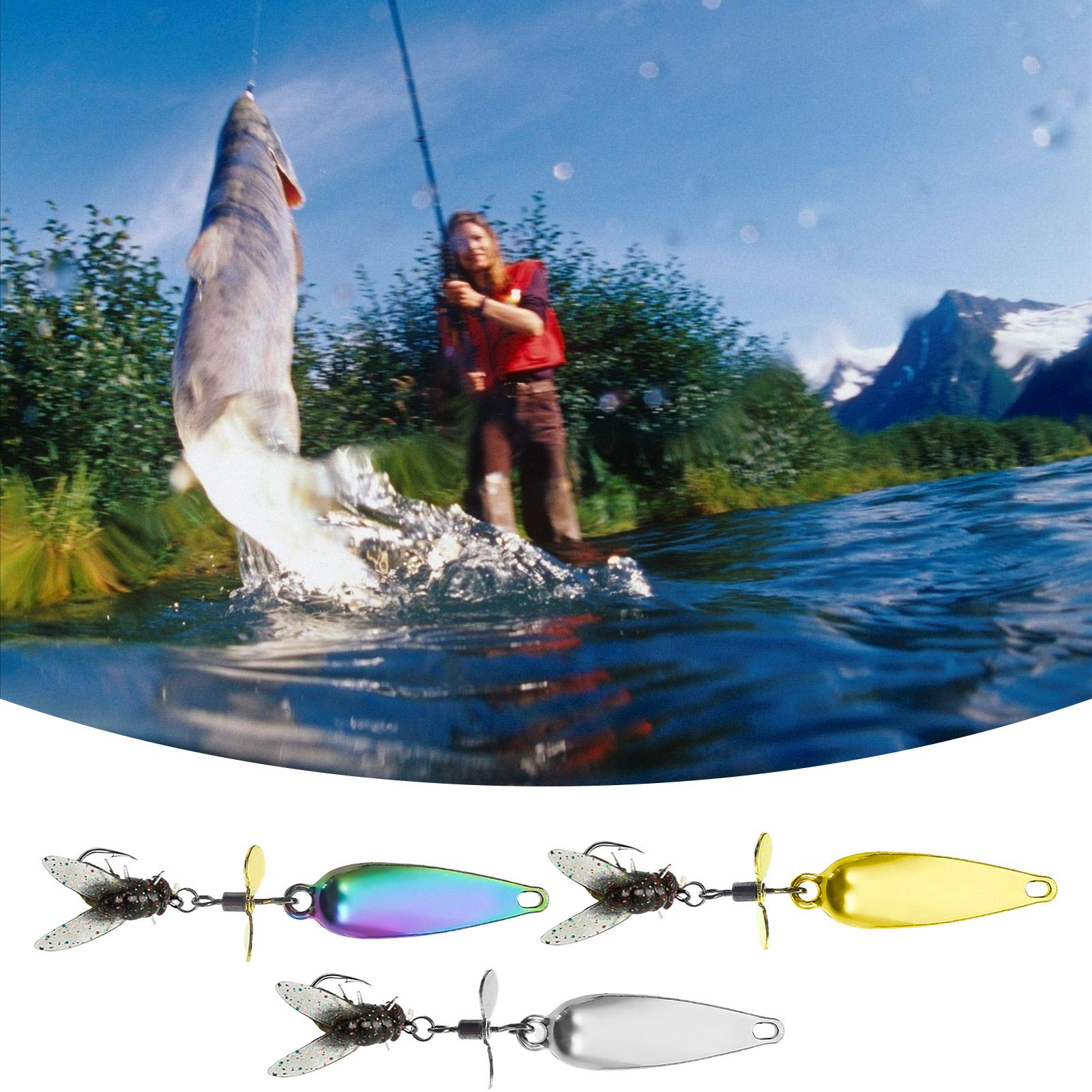 3 Pack Metal Spinner Baits 3D  - Fishing Lure Blade Bait avaliação e preço