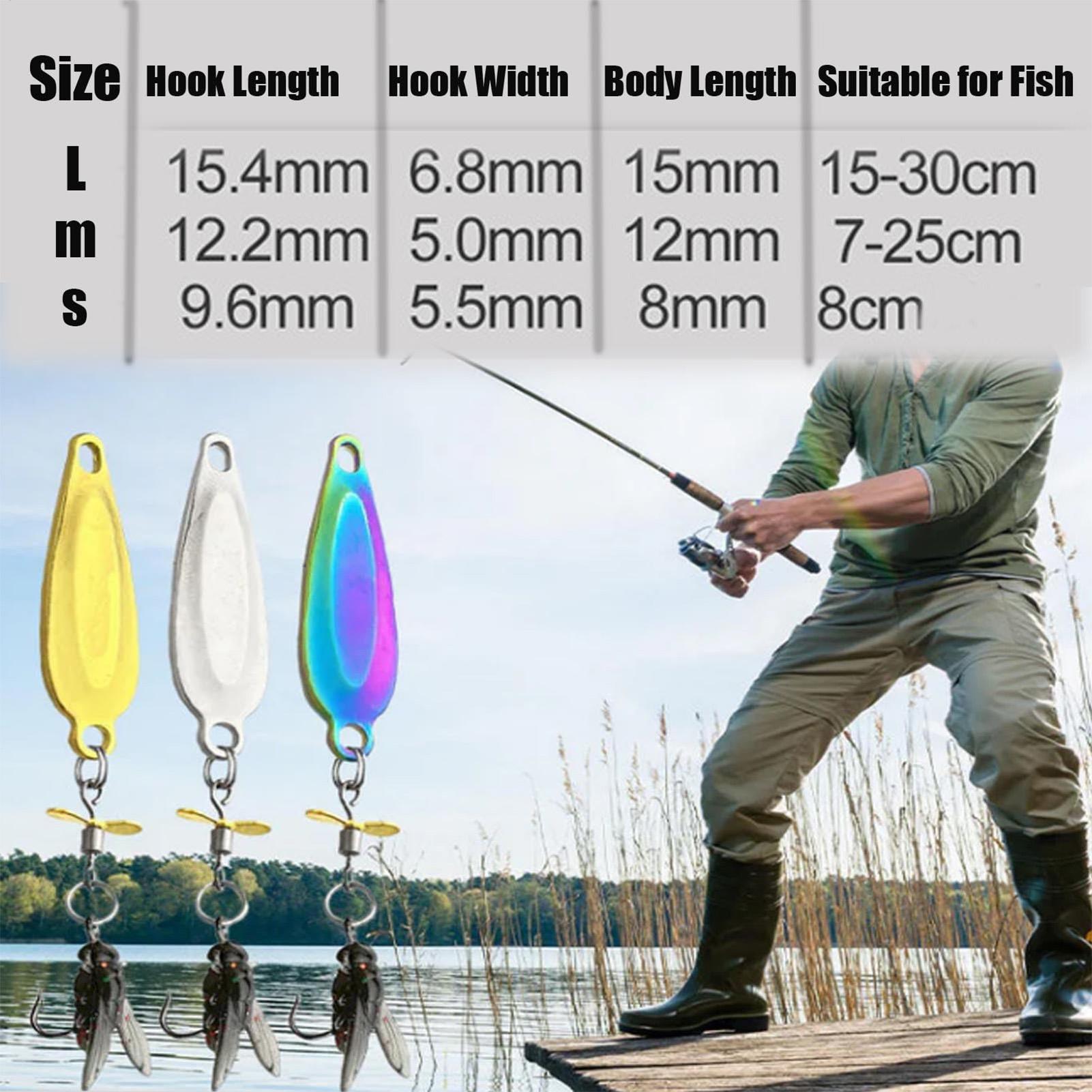 3 Pack Metal Spinner Baits 3D  - Fishing Lure Blade Bait avaliação e preço