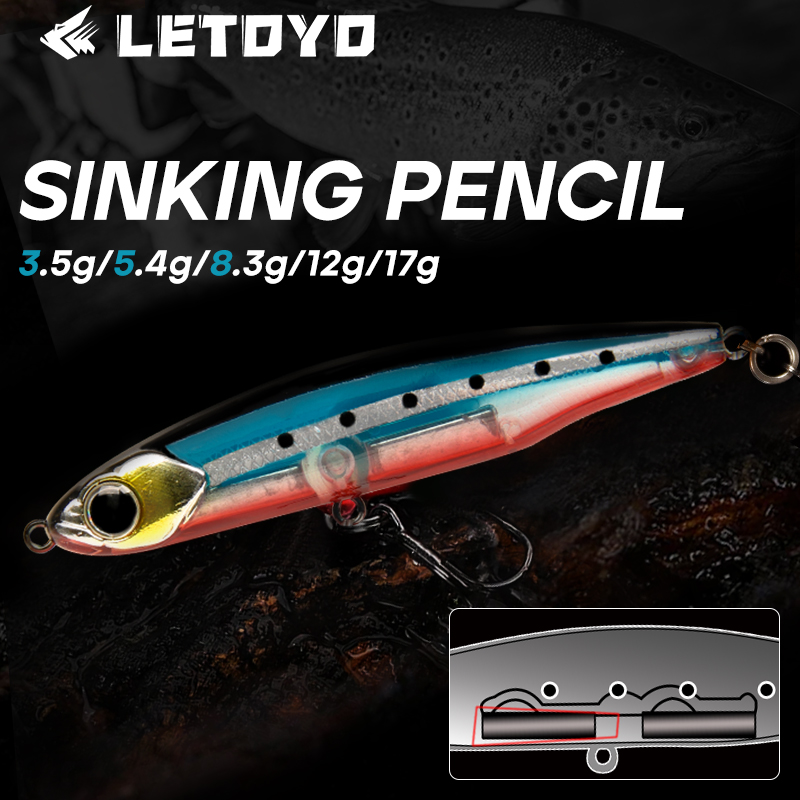 LETOYO Sinking Pencil 17g 12g- - Fishing Lure Spoon avaliação e preço