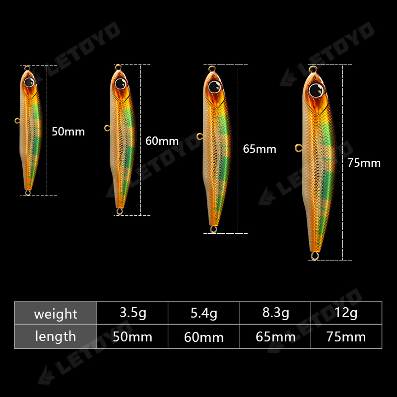 LETOYO Sinking Pencil 17g 12g- - Fishing Lure Spoon avaliação e preço
