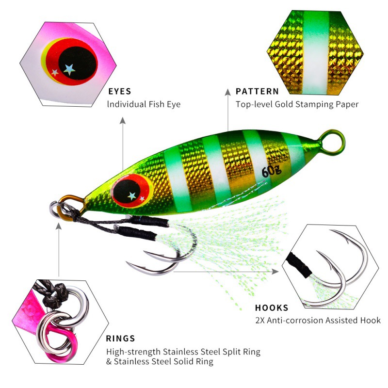 Metal Slow Jig Lure Hard Artif - Fishing Lure Buzzbait avaliação e preço