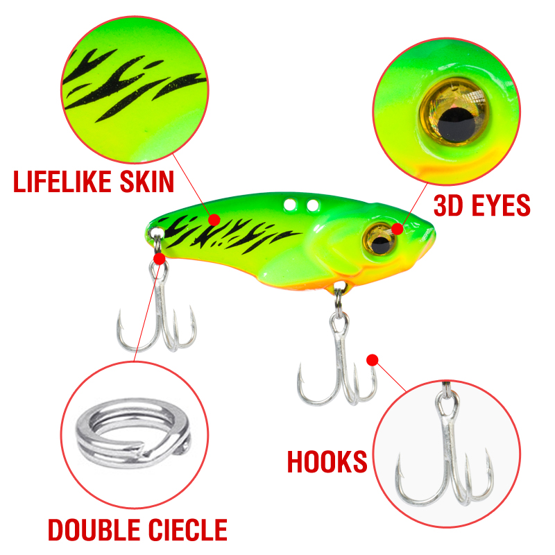 6PCS Metal VIB Lure 5g 7g 10g  - Fishing Lure Spoon avaliação e preço