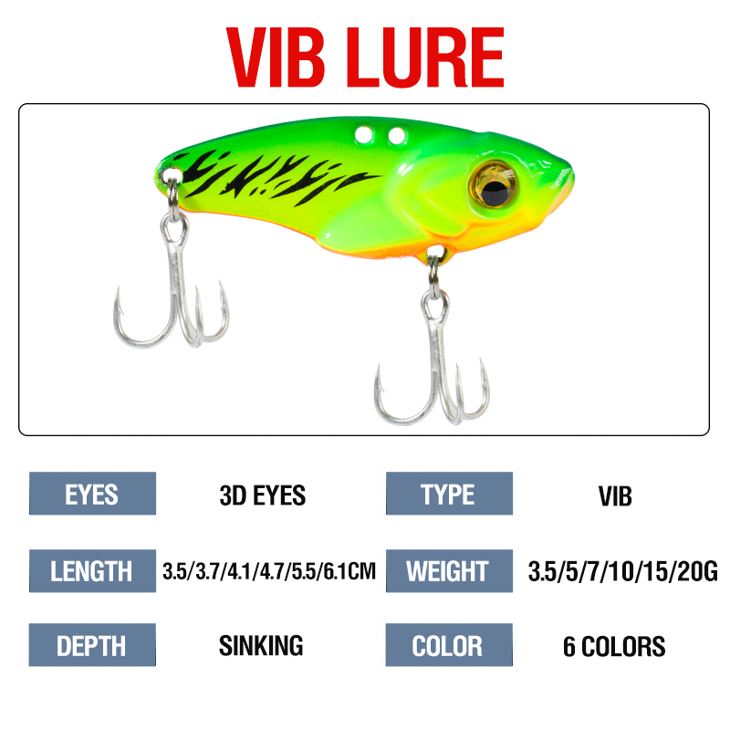 6PCS Metal VIB Lure 5g 7g 10g  - Fishing Lure Spoon avaliação e preço