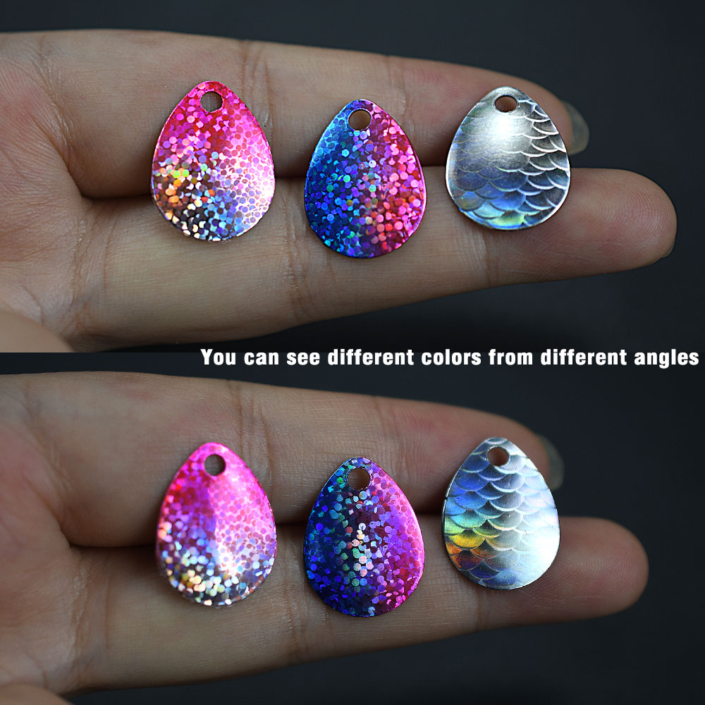 6Pcs Iridescent Fish Scale Spo - Fishing Lure Blade Bait avaliação e preço