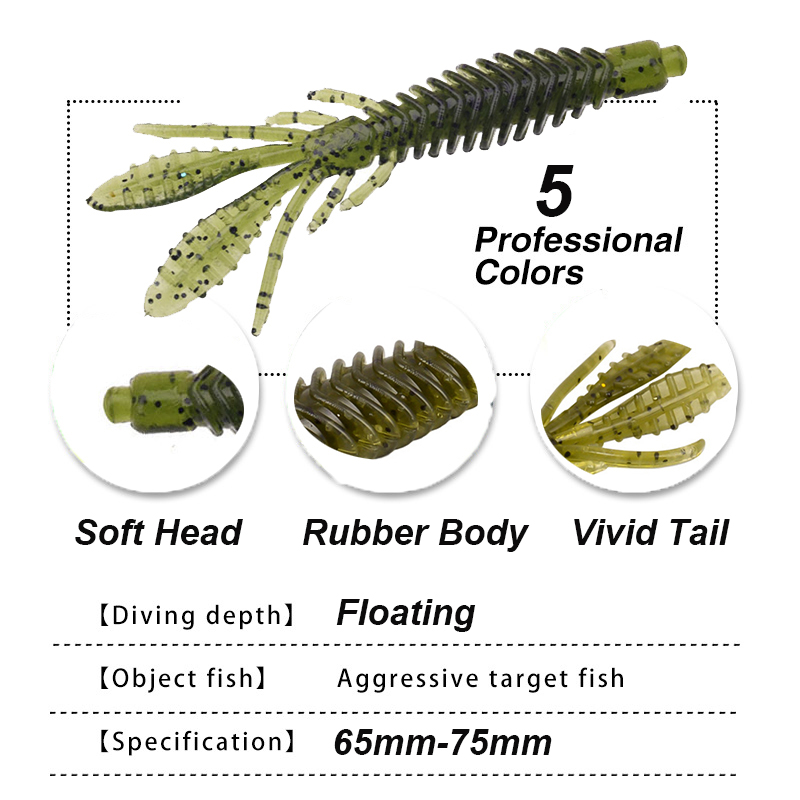 WESTBASS 5PCS Soft Larva Baits - Fishing Lure Soft Plastic avaliação e preço