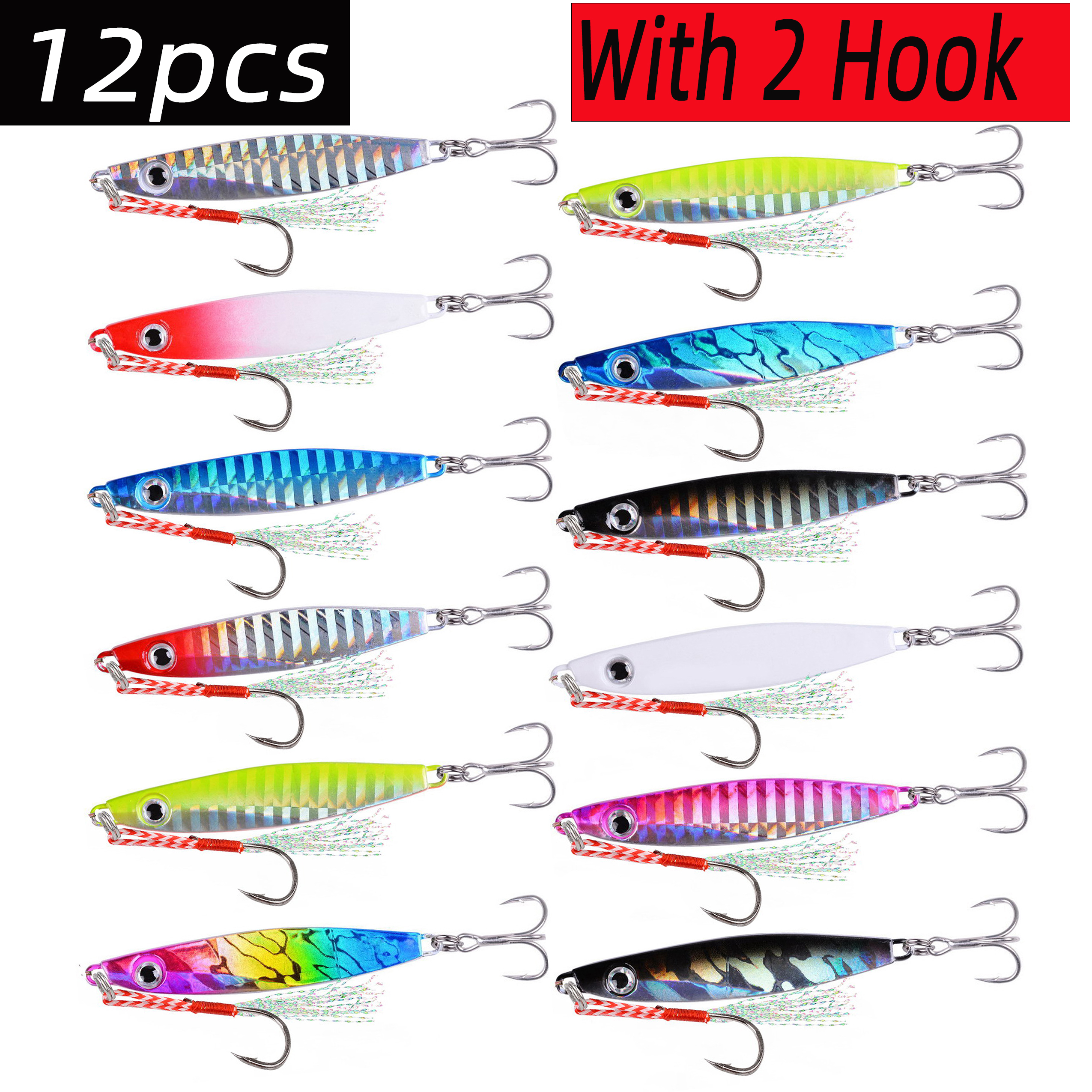 12pcs Fishing Metal Lures Jig  - Fishing Lure Blade Bait avaliação e preço