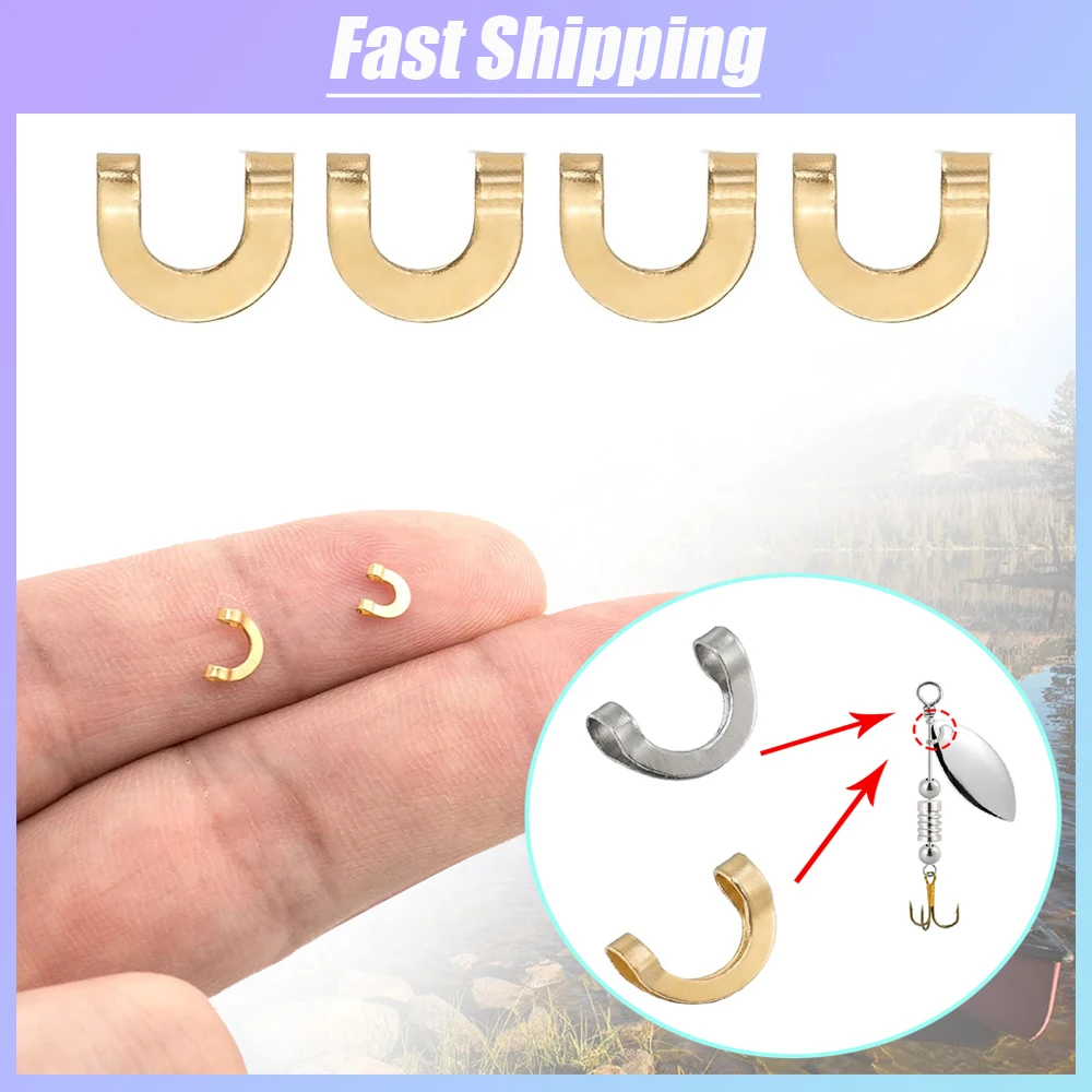 100pcs Fishing U Shaped Fixed  - Fishing Lure Spinner avaliação e preço