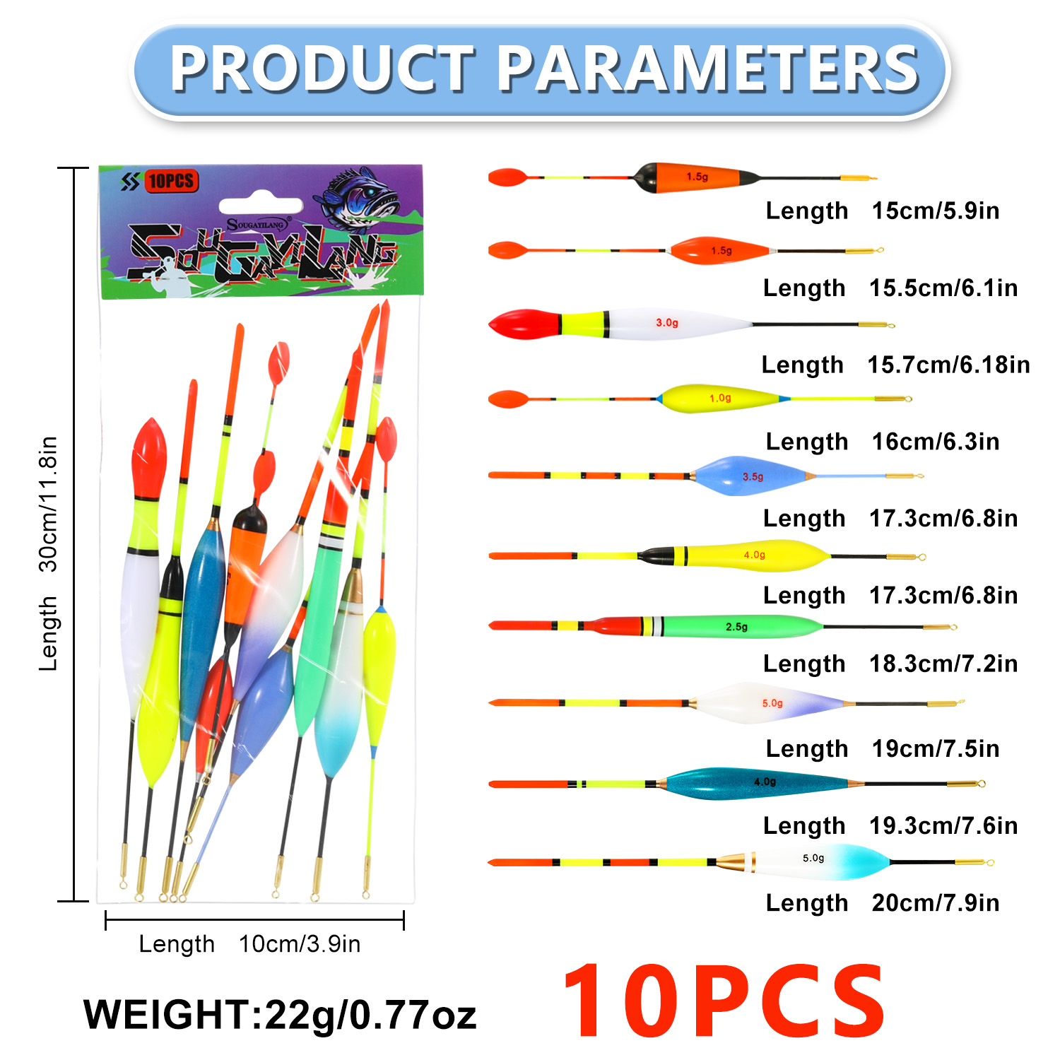 EVA Fishing Float Set 10pc 1.5 - Fishing Lure Topwater avaliação e preço